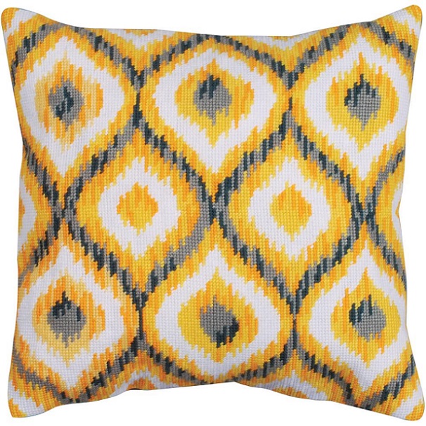 click here to view larger image of Yellow Ikat (needlepoint kits)