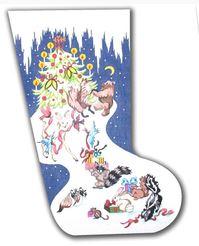 click here to view larger image of Forest Animals Stocking (hand painted canvases)