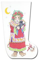 click here to view larger image of Queen Lion Stocking (hand painted canvases)