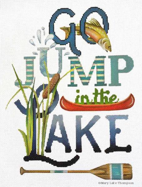 click here to view larger image of Go Jump in the Lake (hand painted canvases)