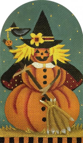 click here to view larger image of Broom Punkin Witch (hand painted canvases)