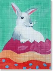 click here to view larger image of Bunny In Easter Egg (hand painted canvases)