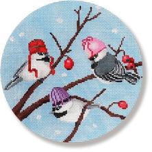 click here to view larger image of Morning Visit - Birds Ornament (hand painted canvases)