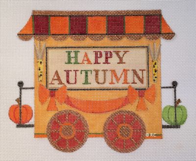 click here to view larger image of Autumn Train Caboose (hand painted canvases)