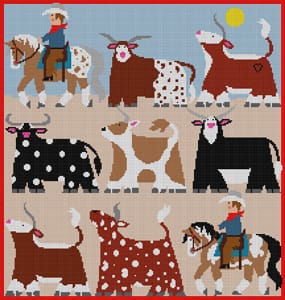 click here to view larger image of Cattle Drive (hand painted canvases)