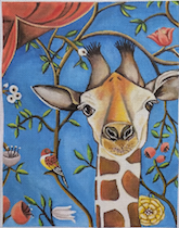 click here to view larger image of Peering In - Giraffe (hand painted canvases)