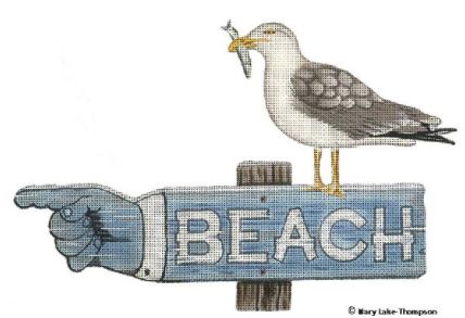 click here to view larger image of BEACH Sign (hand painted canvases)