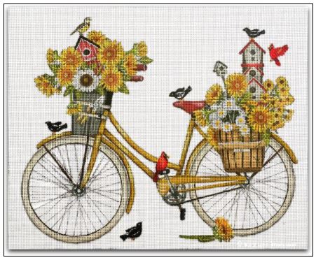 click here to view larger image of Sunflower Bike (hand painted canvases)