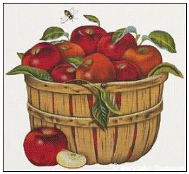 click here to view larger image of Apple Basket (hand painted canvases)