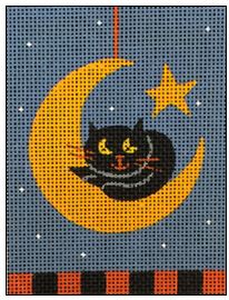 click here to view larger image of Cat and Moon (hand painted canvases)