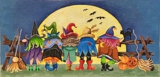 click here to view larger image of Witches Watch the Moon (hand painted canvases)