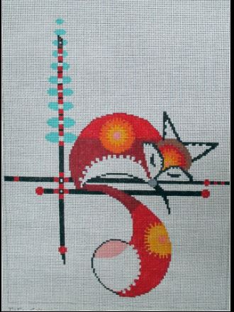 click here to view larger image of Winter Fox (hand painted canvases)
