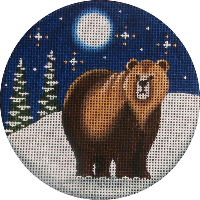 click here to view larger image of Grizzly Bear Ornament (hand painted canvases)